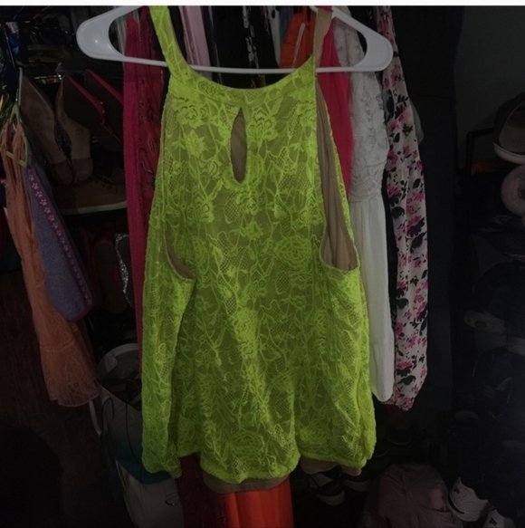 Torrid 3x lace highneck tank neon lime - Picture 6 of 6